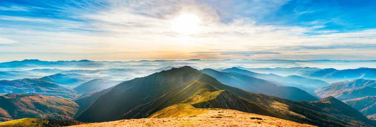 mountaintop sunrise